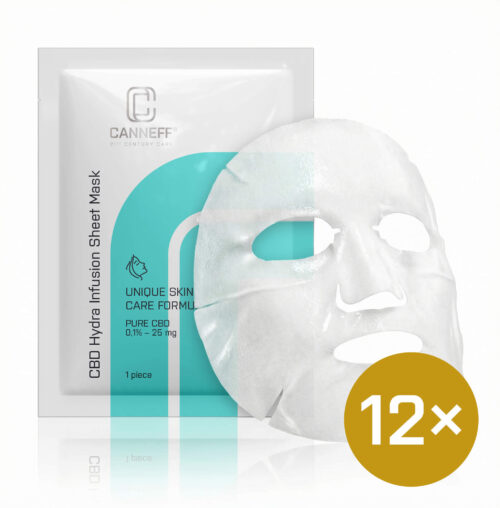 Výhodná sada 12 ks CANNEFF® CBD Ultra hydratačních plátýnkových masek